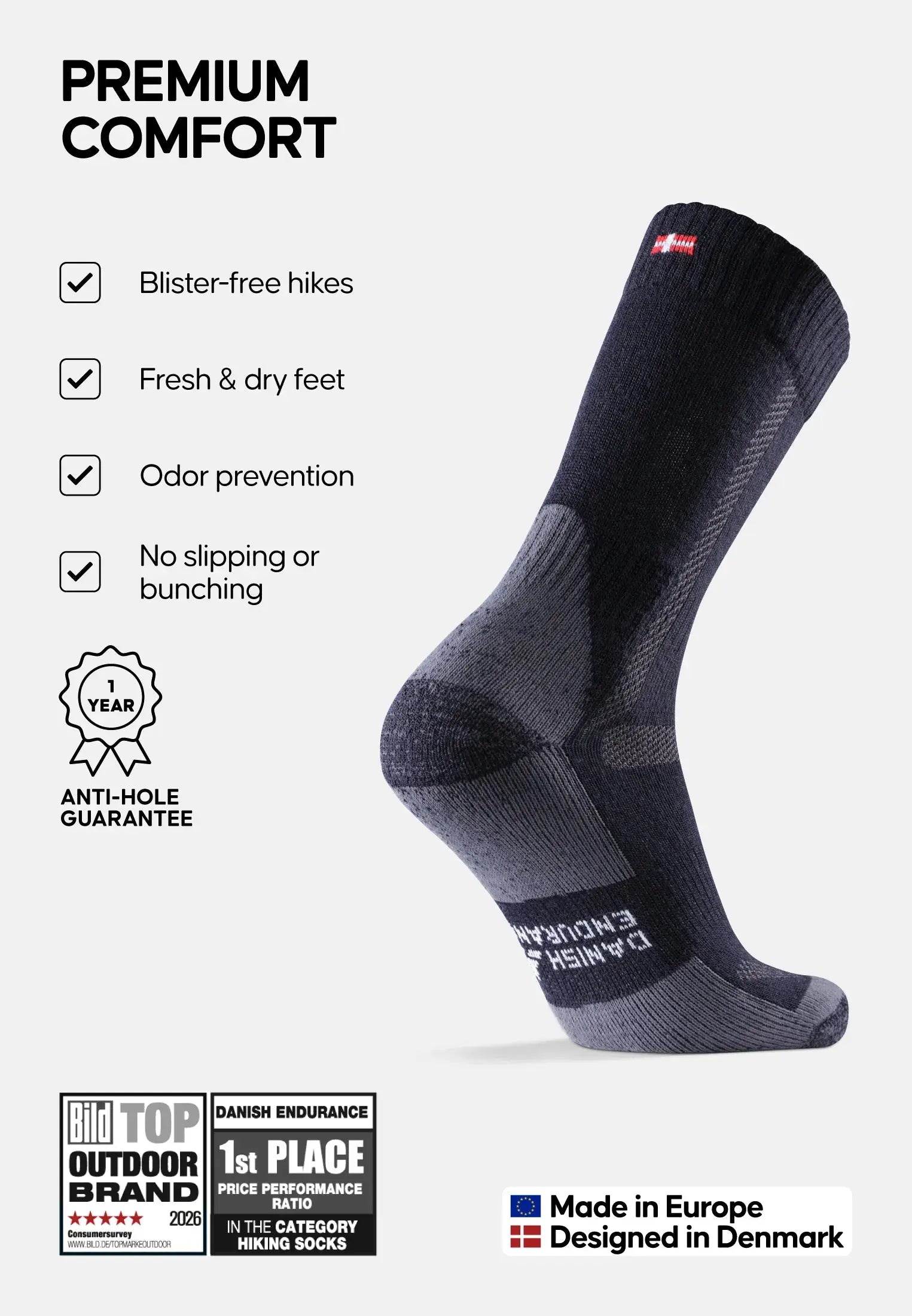 CLASSIC HIKING CREW SOCKS (Outlet) DANISH ENDURANCE