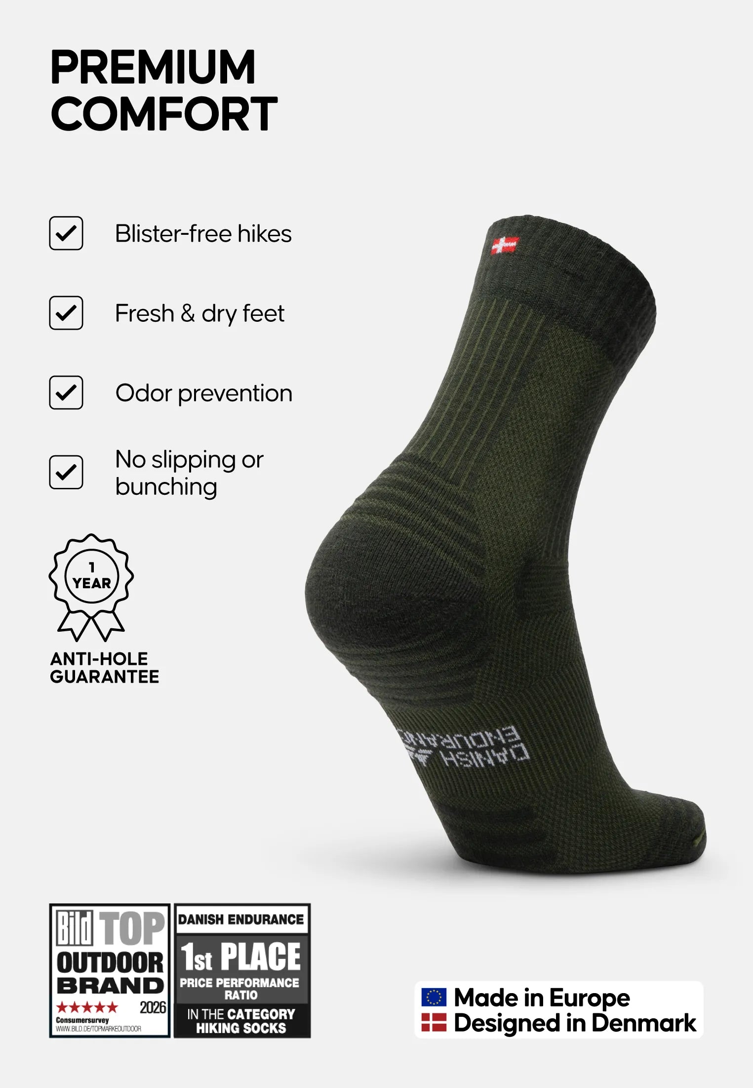 MERINO WOOL HIKING SOCKS LIGHT