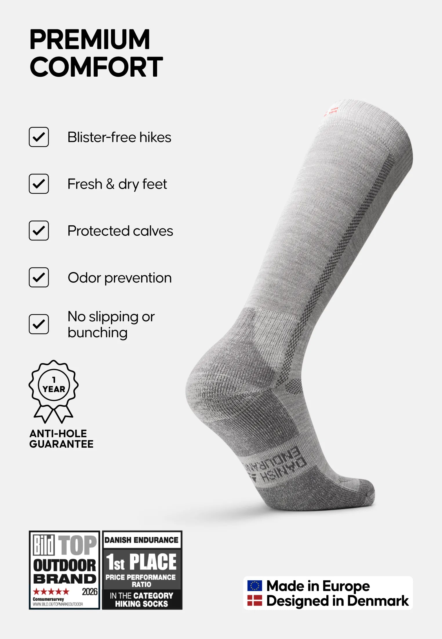 KNEE-HIGH MERINO HIKING SOCKS