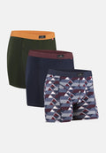 BOXER CLASSIC - Vert/Orange | Bleu marine/Bordeaux | Rétro
