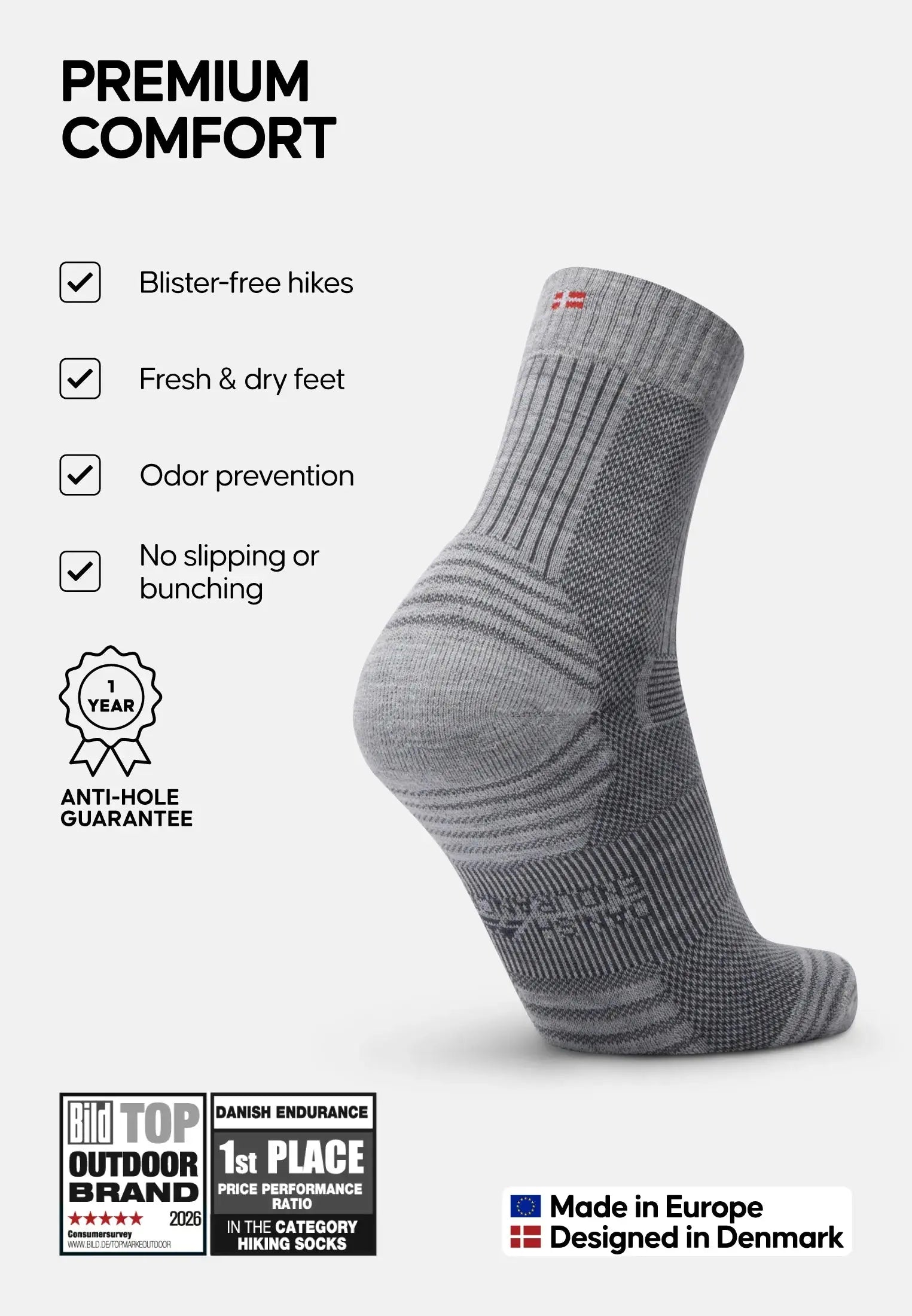 LIGHT HIKING CREW SOCKS (Outlet) DANISH ENDURANCE