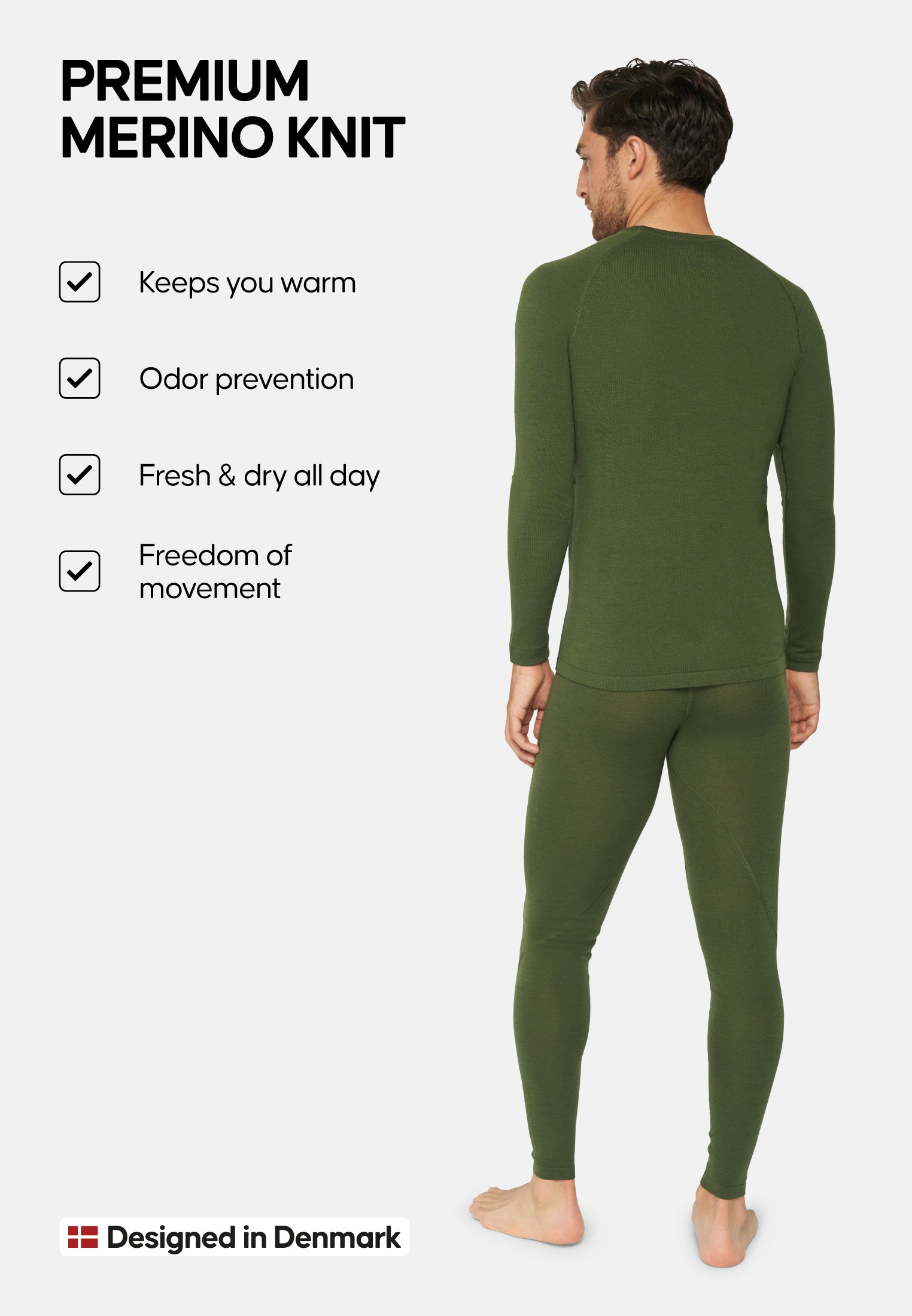 ENSEMBLE BASELAYER EN LAINE MERINOS POUR HOMMES (Outlet)