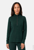 EXTREME MERINO HALF ZIP TRØJE - Mørkegrøn
