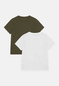 MOMENTUM LAUF T-SHIRT - Dunkelolivgrün | Weiß