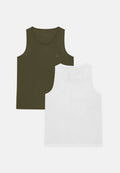 MOMENTUM RUNNING VEST - Dark Olive | White