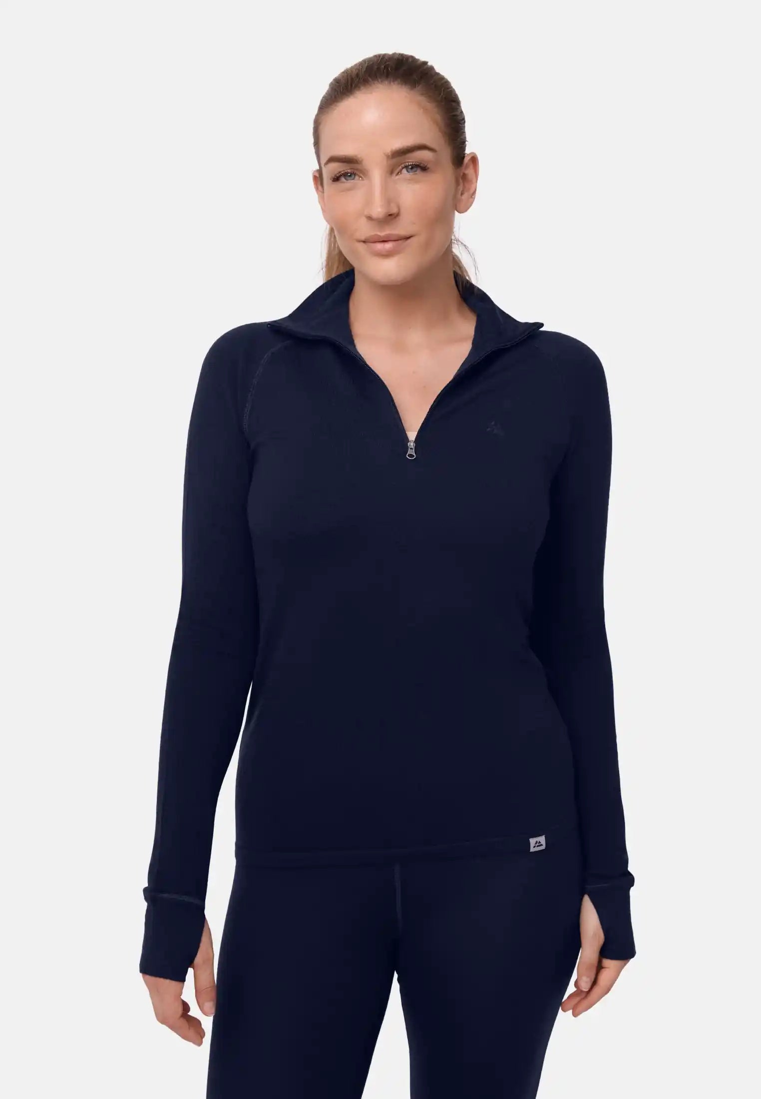 MERINO WOOL BASE LAYER HALF-ZIP SHIRT FOR WOMEN