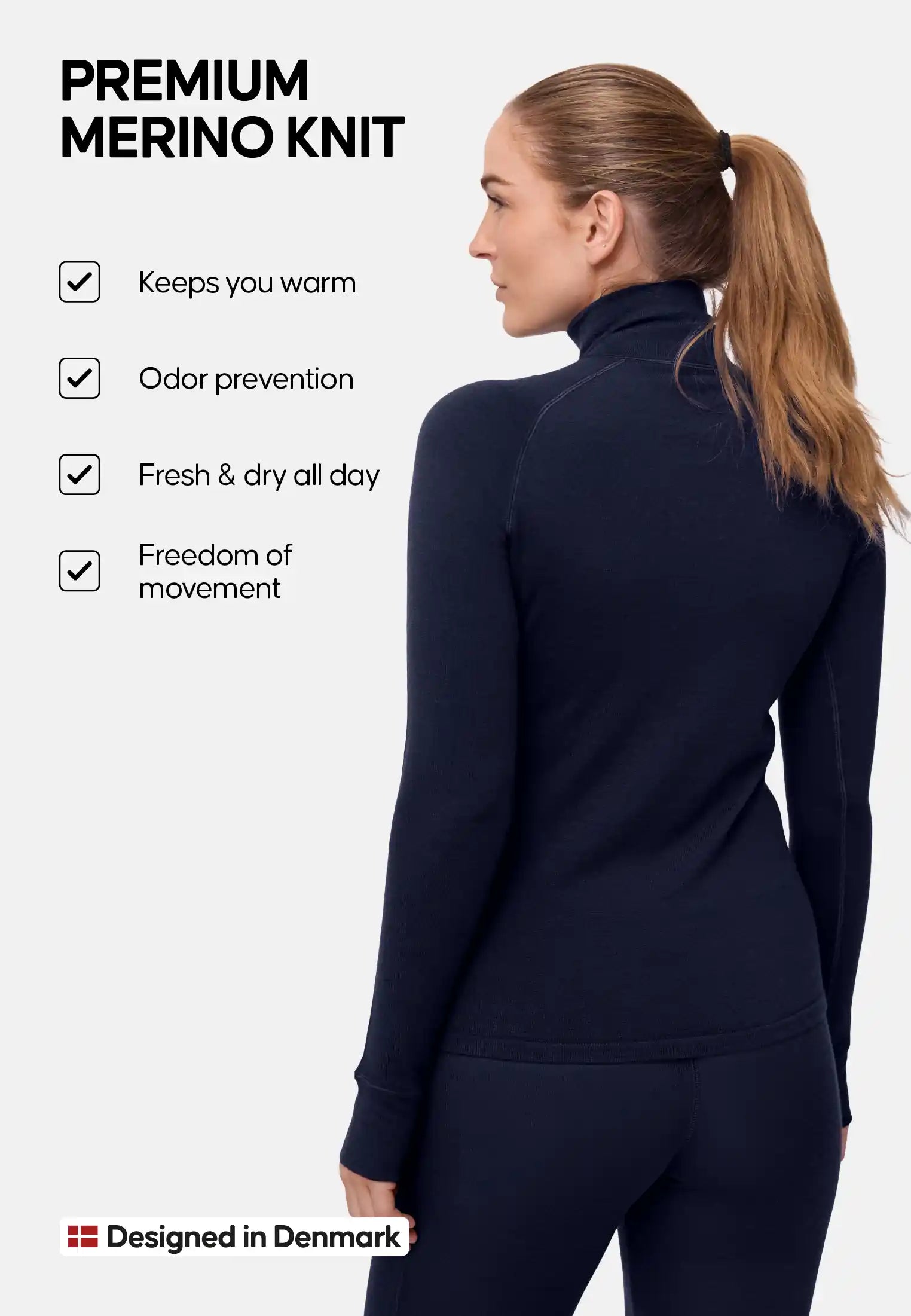 DAMEN MERINO THERMO HALF-ZIP-SHIRT