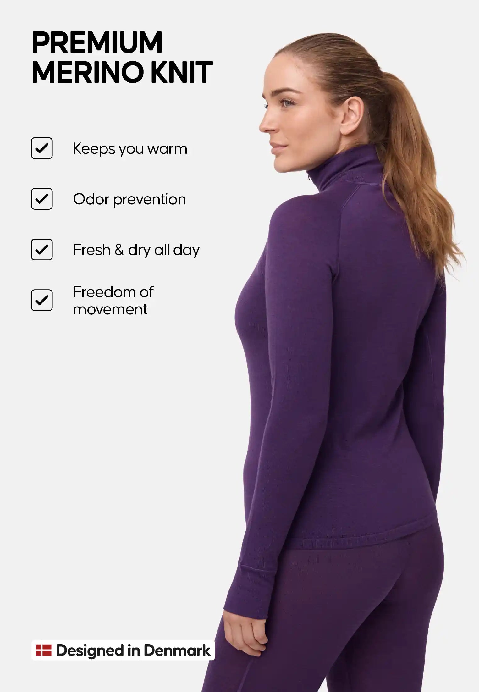 DAMEN MERINO THERMO HALF-ZIP-SHIRT