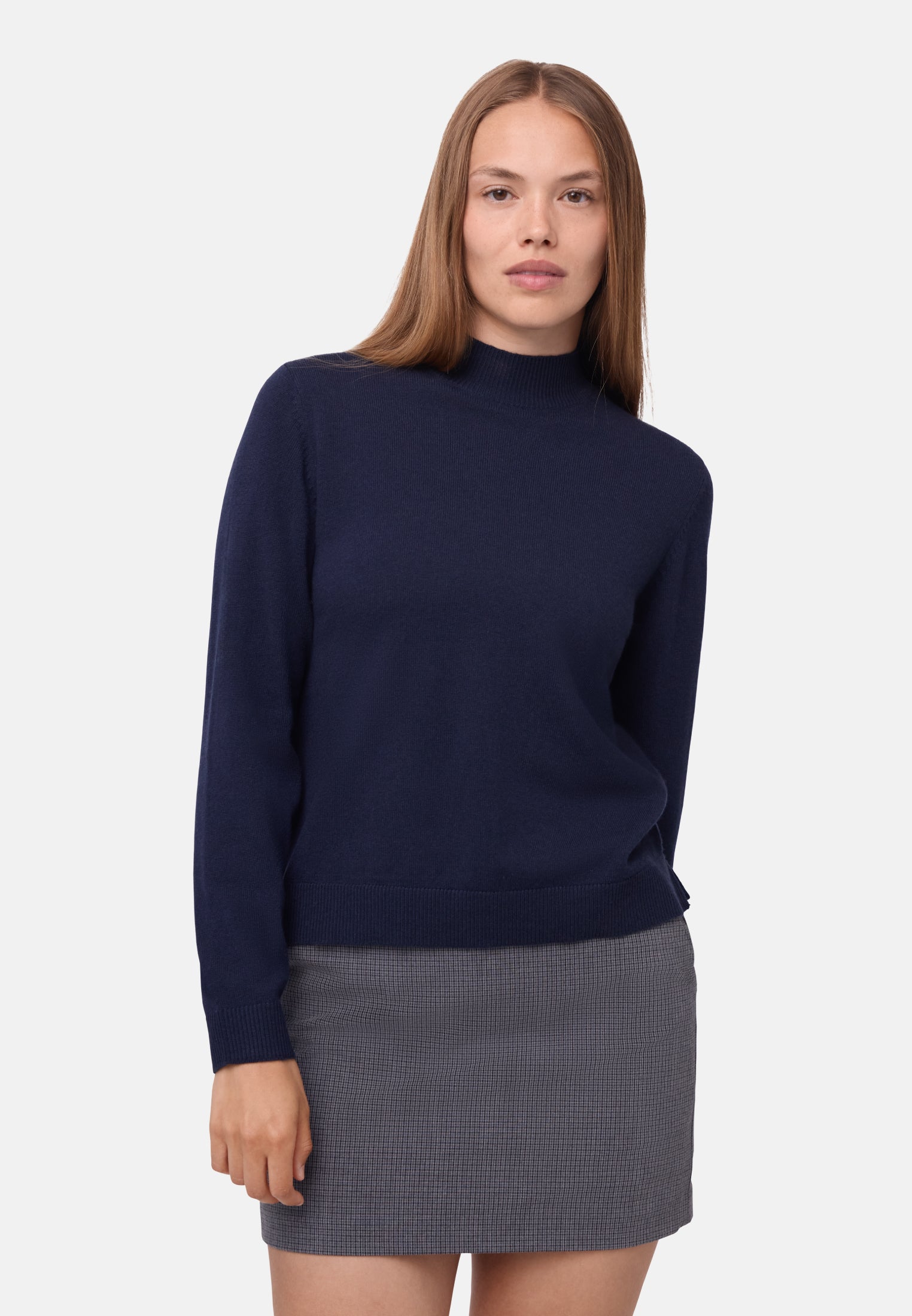 MAGLIONE A COLLO ALTO IN LANA MERINO E CASHMERE DA DONNA