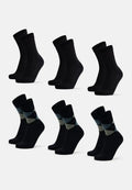 BAMBOO CREW SOCKS (Outlet) - Black | Argyle Green