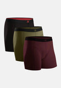 BAMBOO BOXERSHORTS - Sort | Bordeaux | Oliven
