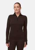 CORE MERINO HALF ZIP BASELAYER SHIRT - Brown