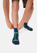 KIDS LONG DISTANCE RUNNING QUARTER SOCKS - Black/Grey | Blue/Yellow | Grey/Black