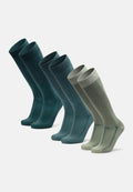 BAMBOO KNEE-HIGH SOCKS - Dark Green | Light Green | Medium Green
