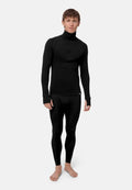 CORE MERINO HALF ZIP BASELAYER SET - Black