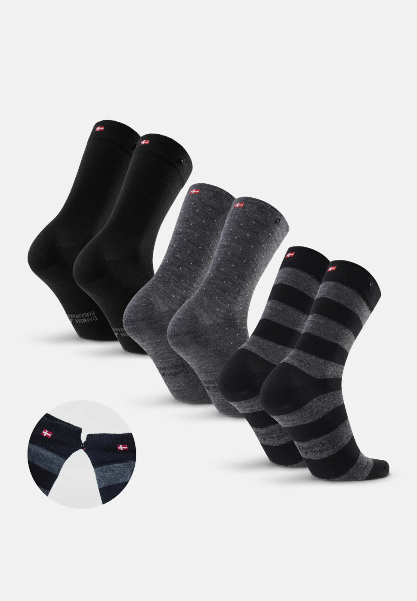 MERINO DRESS SOCKS WITH BUTTON - DANISH ENDURANCE