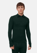 CORE MERINO HALF ZIP BASELAYER SHIRT - Dark Green