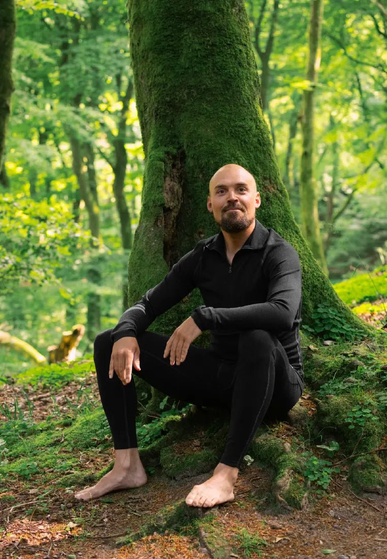 MERINO WOOL BASE LAYER HALF - ZIP SHIRT FOR MEN - DANISH ENDURANCE