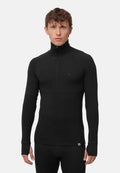 CORE MERINO HALF ZIP BASELAYER SHIRT - Black