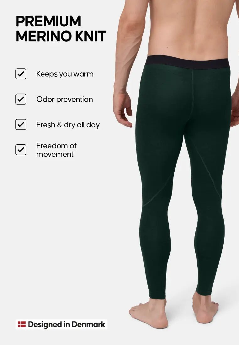 MERINO WOOL BASE LAYER PANTS FOR MEN - DANISH ENDURANCE