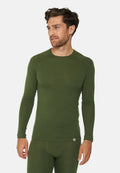 T-SHIRT MANCHES LONGUES BASELAYER EN LAINE MERINOS POUR HOMMES - Vert