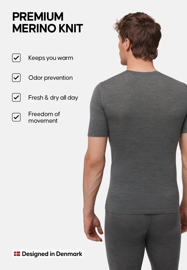 MERINO WOOL BASE LAYER T - SHIRT FOR MEN - DANISH ENDURANCE