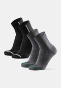 RIDER MERINO CYCLING QUARTER SOCKS - Black | Grey