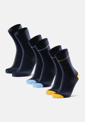 MERINO CREW SOCKS - Navy Blue | Navy Blue/Light Blue | Navy Blue/Yellow