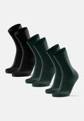 CHAUSSETTES MI-MOLLET MERINO - Noir | Vert Foncé