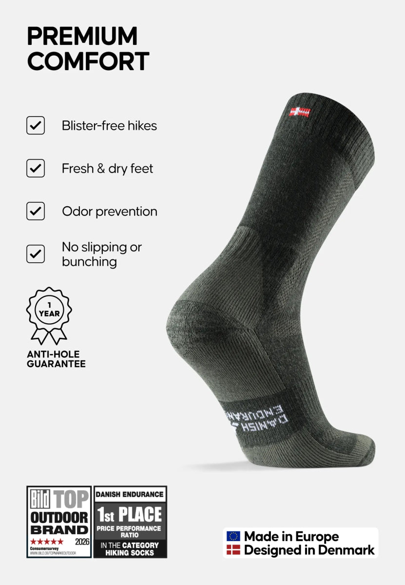 MERINO WOOL HIKING SOCKS - DANISH ENDURANCE