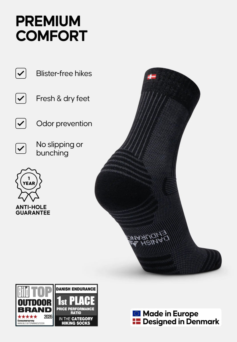 MERINO WOOL HIKING SOCKS LIGHT - DANISH ENDURANCE