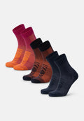 LIGHT HIKING CREW SOCKS - Navy/Orange | Fuchsia Orange | Navy