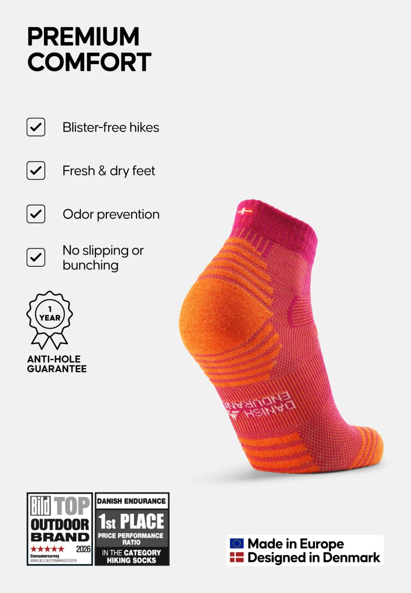 MERINO WOOL HIKING SOCKS LOW CUT - DANISH ENDURANCE