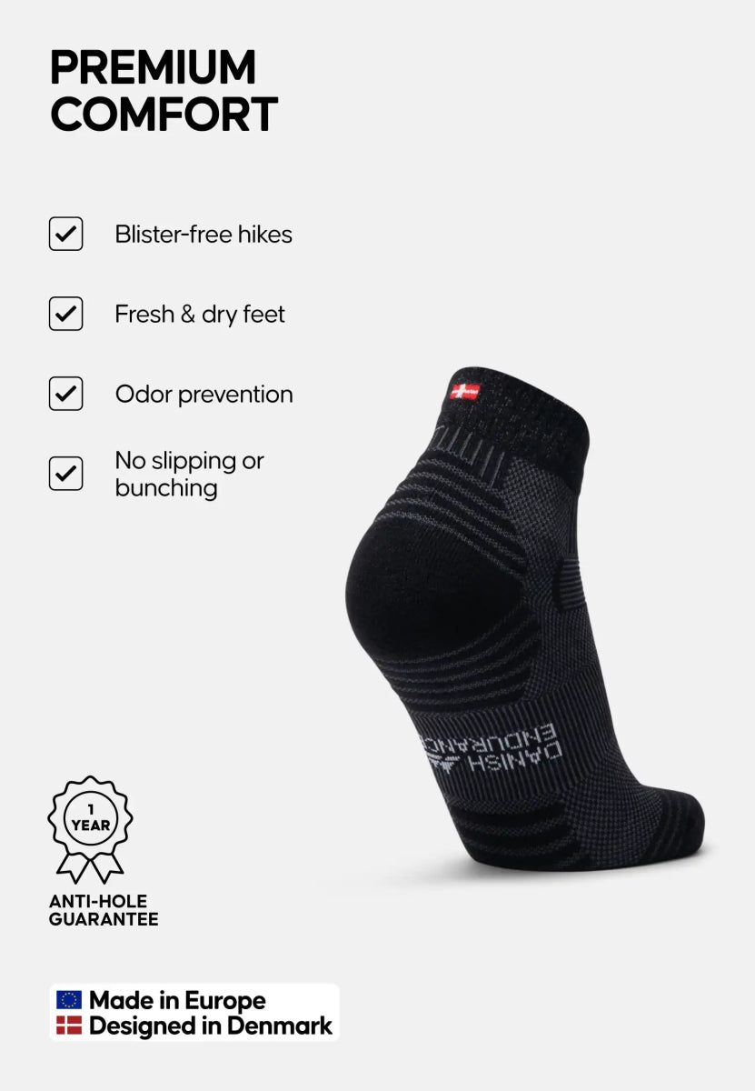 MERINO WOOL HIKING SOCKS LOW CUT - DANISH ENDURANCE