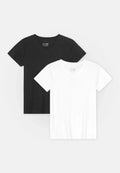 EASE V-NECK T-SHIRT - Black | White