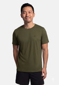 MOMENTUM LAUF T-SHIRT - Schwarz | Dunkelolivgrün