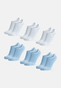COTTON NO-SHOW SOCKS - White | Light Blue