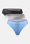 ORGANIC COTTON THONG (Outlet) - Black | Grey Melange | Light Blue