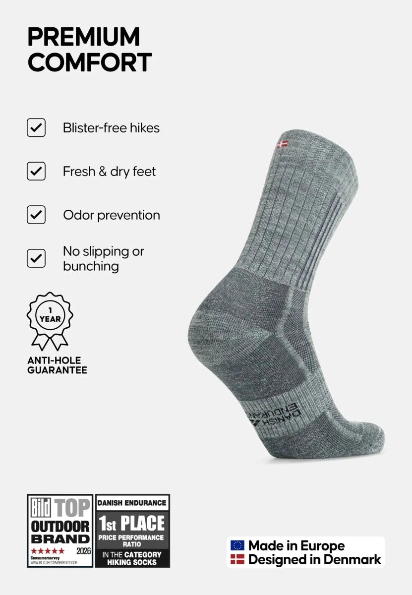 PREMIUM HIKING CREW SOCKS (Outlet) - DANISH ENDURANCE