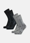 PREMIUM HIKING CREW SOCKS - Black | Light Grey