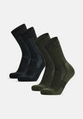 CHAUSSETTES MI-MOLLET RANDONNÉE PREMIUM - Vert foncé | Noir/Gris
