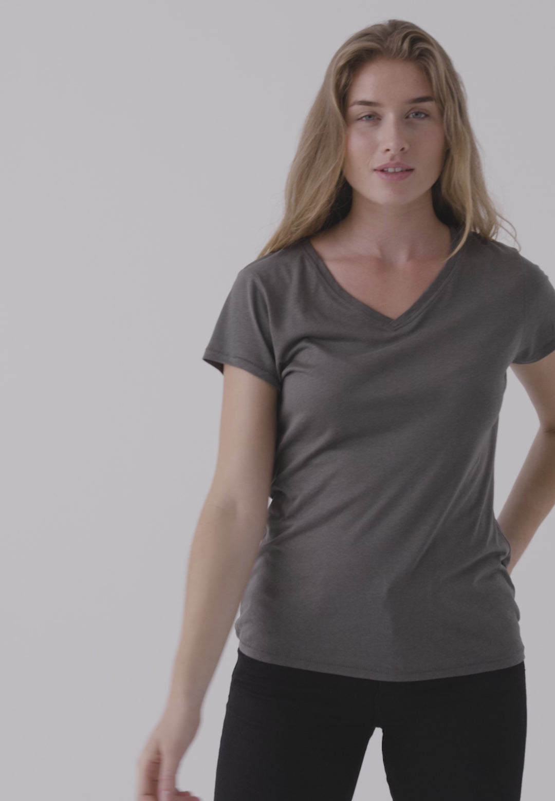 MODAL V NECK T-SHIRT FOR WOMEN