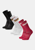 AERO CYCLING CREW SOCKS - Black | White/Stripes | Pink