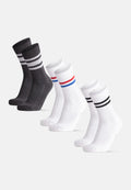 CHAUSSETTES MI-MOLLET TENNIS - Gris/Blanc | Blanc/Noir | Rayures rouges/bleues