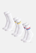 TENNIS SOCKS IN ORGANIC COTTON - Green/Yellow Stripes | Red/Blue Stripe | White
