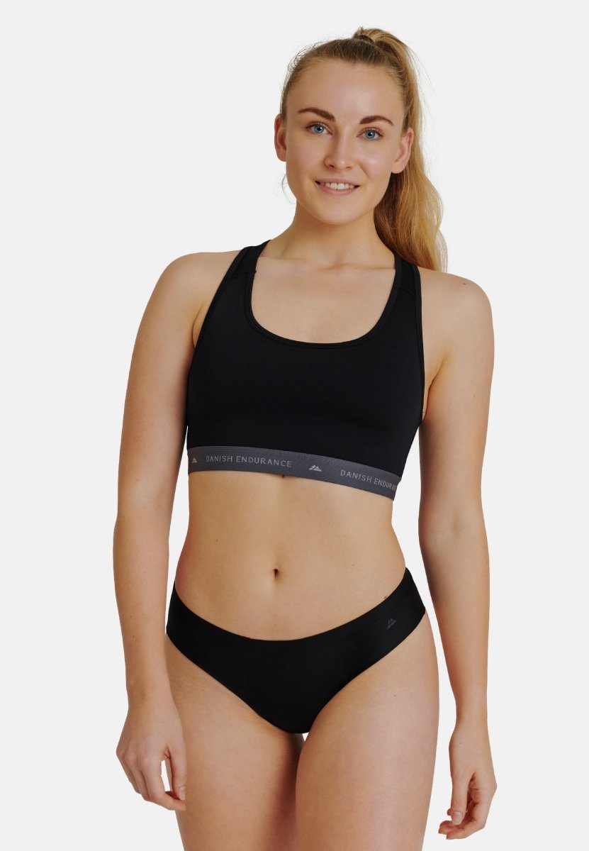 Active Intent Women's No Panty Line Sports Bikini Briefs Black