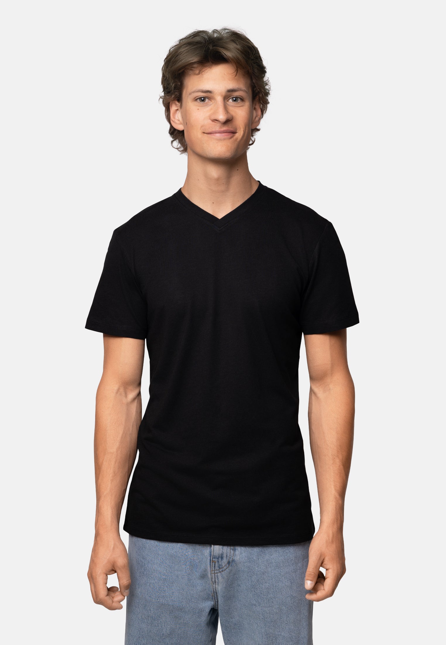 CAMISETA CON CUELLO EN V DE MODAL PARA HOMBRE