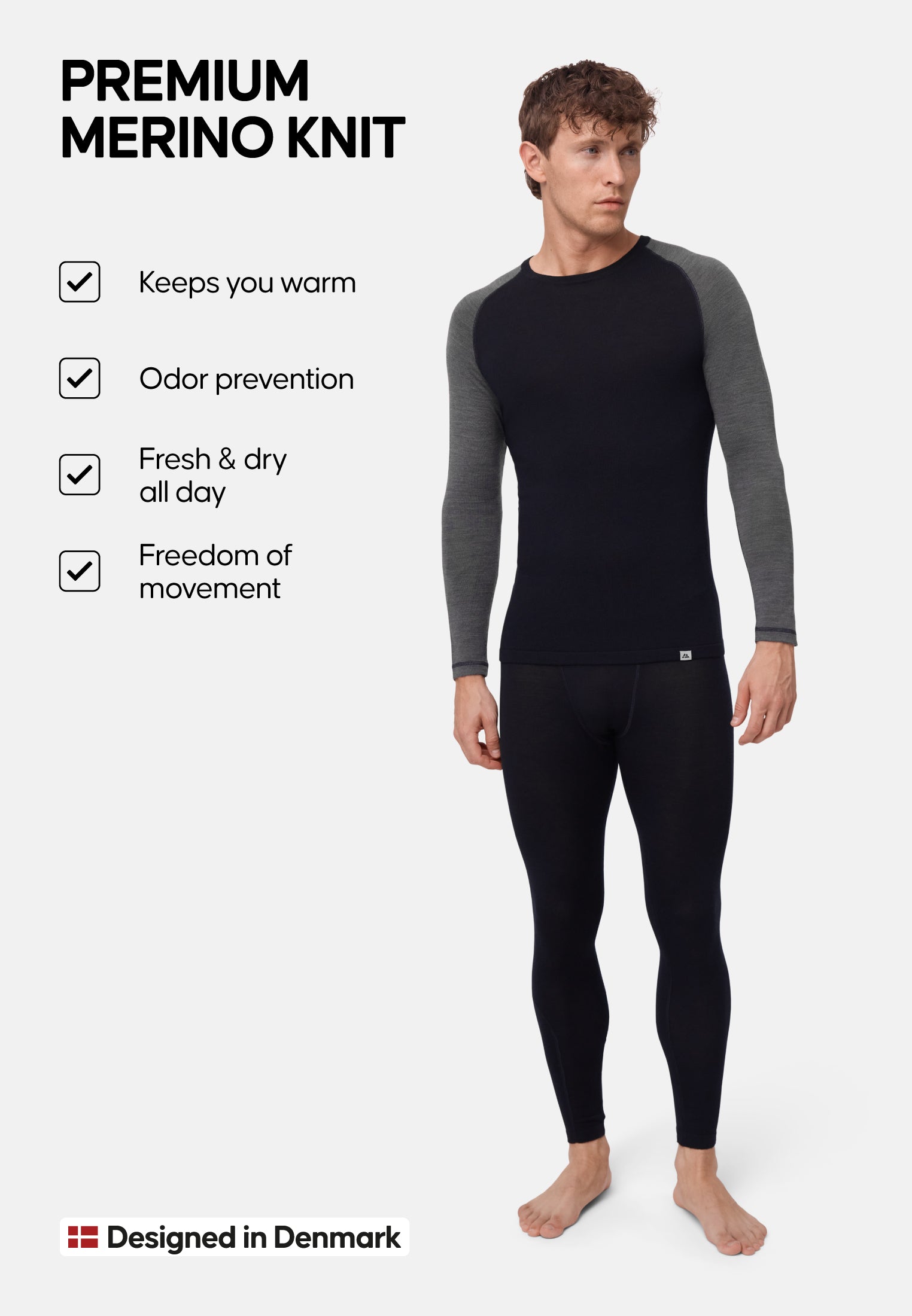 ENSEMBLE BASELAYER EN LAINE MERINOS POUR HOMMES