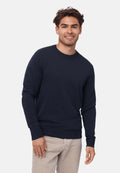 PULL CACHEMIRE MÉRINOS HERITAGE - Bleu marine