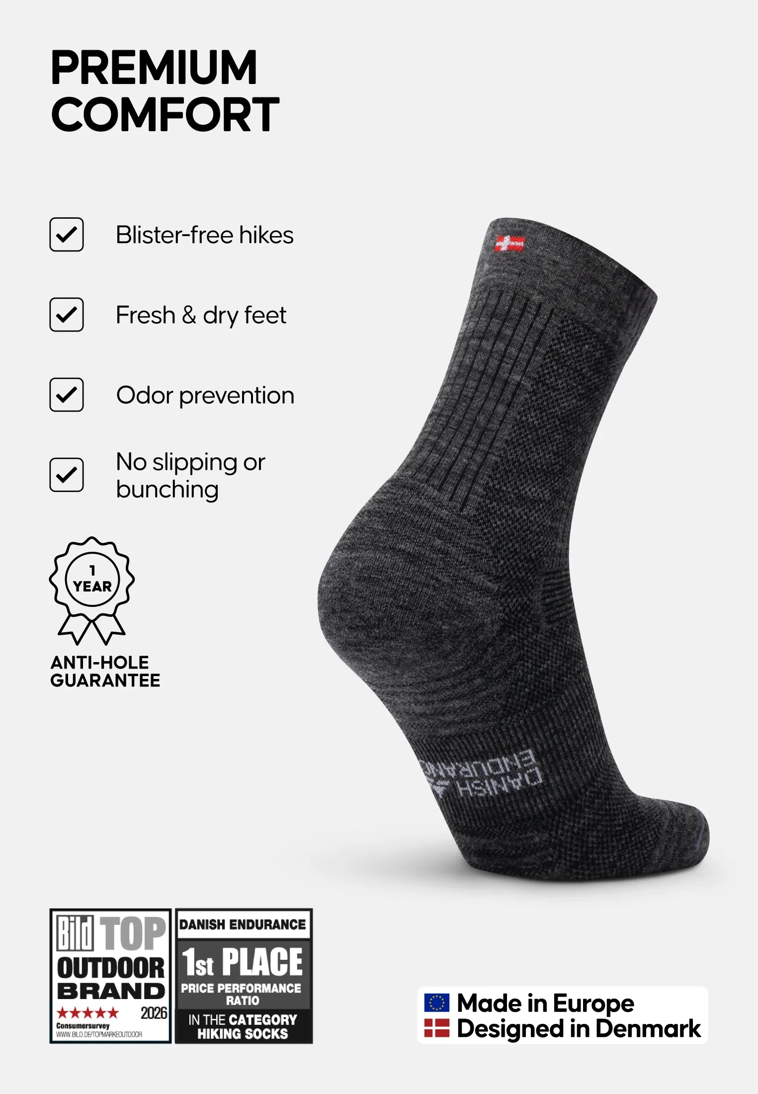 MERINO WOOL HIKING SOCKS LIGHT